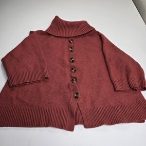 Soft‎ Surroundings Red Button-Up Cardigan
